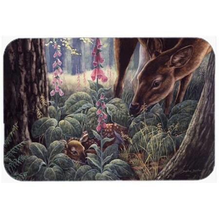 Carolines Treasures Carolines Treasures BDBA0259LCB Doe & Fawn Deer Glass Large Cutting Board BDBA0259LCB